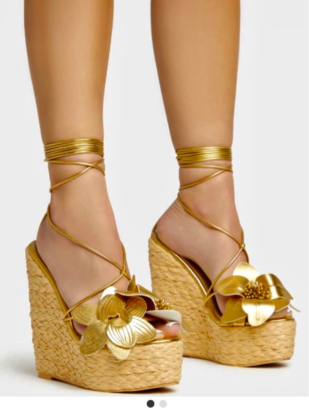 EGO Golden floral platforms new without tags .